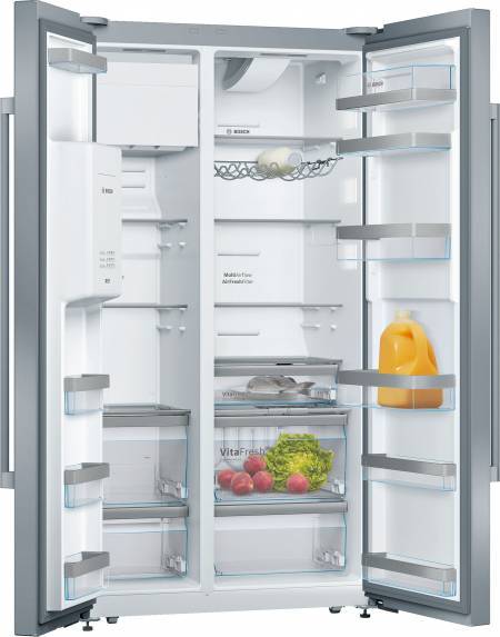 B-Stock, this has no packaging, 633L, frost free multi airflow system, ice & water stainless steel side-by-side fridge/freezer-0