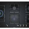 Display, 90cm, black tempered glass hob, 5 burner gas, front controls, flame select, cast iron trivets, flame failure, electronic ignition-0