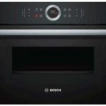 B-Stock, This model is a display and does not have any packaging, 60cm, 6 heat functions, 5 microwave setting, 14 automatic programs, 45 litres, LED lighting, electronic clock/timer, child lock, black combi microwave oven -0